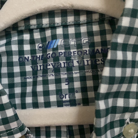 Vineyards Vines green and white gingham button up size 5 - Picture 2 of 2